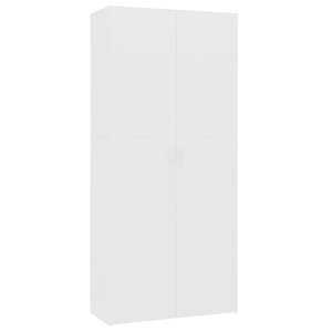 vidaXL Armoire à chaussures Blanc 80 x 35 5 x 180 cm Bois d'ingénierie