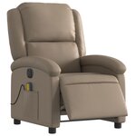 vidaXL Fauteuil de massage inclinable électrique cappuccino similicuir