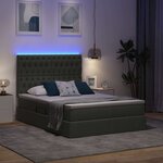 vidaXL Lit avec rangement et LED Gris foncé 140 x 190 cm Polyester