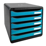 Module De Classement Big Box Plus 5 Tiroirs Iderama - Turquoise Brillant - Exacompta
