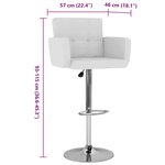 vidaXL Tabourets de bar lot de 2 blanc similicuir