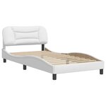 vidaXL Cadre de lit sans matelas Hvar blanc 100x200 cm similicuir
