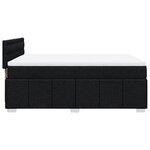 vidaXL Sommier à lattes de lit avec matelas Noir 140x190 cm Tissu