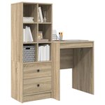 vidaXL Bureau avec tiroir avec étagère 2 Pièces Chêne Sonoma
