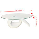 Vidaxl table basse avec dessus de table en verre ovale blanc brillant
