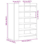 vidaXL Armoire à chaussures Sonoma gris 74 5x37 5x100 cm