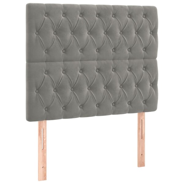 vidaXL Têtes de lit 2 Pièces Gris clair 100x7x78/88 cm Velours