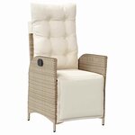 vidaXL Ensemble de salle à manger pour jardin 7 Pièces Beige Poly rotin