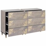 vidaXL Buffet 2 Pièces Gris 60 x 33.5 x 75 cm Bois de manguier massif