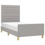 vidaXL Cadre de lit sans matelas gris clair 90x200 cm tissu