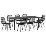 vidaXL Ensemble de salle à manger pour jardin 9 Pièces Noir Poly rotin