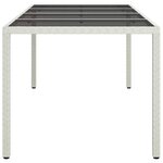 vidaXL Table de jardin pour repas Blanc 190 x 90 x 75 cm Poly rotin