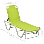 Vidaxl chaise longue aluminium et textilène vert