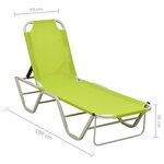 vidaXL Chaise longue aluminium et textilène vert