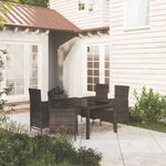 vidaXL Ensemble à manger d'extérieur 5Pièces avec coussins Résine tressée
