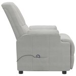 vidaXL Fauteuil inclinable Gris clair Similicuir daim