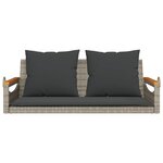 vidaXL Balancelle avec coussins gris 109x62x40 cm résine tressée