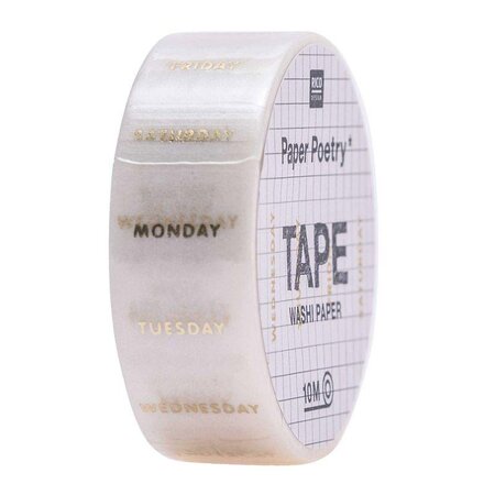 Masking tape Jours blanc & doré