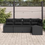 vidaXL Ensemble de Canapés avec coussin Noir Polyester