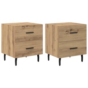 vidaXL Cabinet de chevet 2 Pièces Chêne artisanal 40 x 35 x 47 5 cm