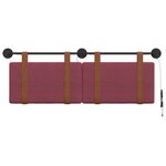 vidaXL Tête de lit suspendue Avec lumière LED Bordeaux PU antique