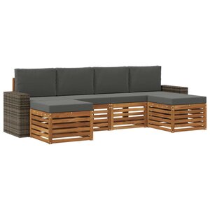 vidaXL Ensembles de canapés avec coussin 6 Pièces Naturel et Anthracite