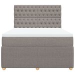 vidaXL Sommier à lattes de lit avec matelas Taupe 160x200 cm Tissu