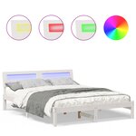 vidaXL Cadre de lit Blanc 140 x 200 cm Bois massif en pin