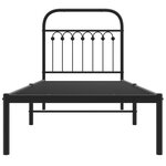 vidaXL Cadre de lit métal sans matelas avec tête de lit noir 75x190 cm