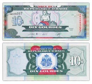Billet de Collection 10 gourdes 2000 Haiti - Neuf - P265