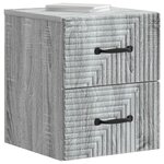 vidaXL Cabinet de chevet mural 2 Pièces Sonoma gris 34 5 x 33 x 40 cm