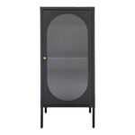 Vitrine noire avec porte en verre ondulé 50 x 35 x 110 cm