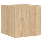 vidaXL Meuble TV muraux 5 Pièces avec lumières LED chêne sonoma