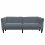 vidaXL Canapé à 3 places gris foncé velours