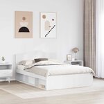 vidaXL Cadre de lit Blanc 140 x 200 cm Bois de pin massif