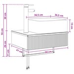 vidaXL Basin de lavage mural Sonoma gris 50 x 41 x 39 cm