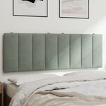 vidaXL Coussin de tête de lit gris clair 140 cm velours