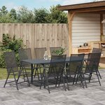 vidaXL Ensemble de salle à manger pour jardin 9 Pièces Acier