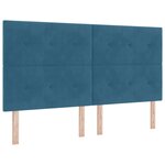 vidaXL Lit à ressorts avec matelas Bleu foncé 180 x 200 cm tissu