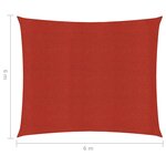 vidaXL Voile d'ombrage 160 g/m² Rouge 6x6 m PEHD