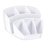 Pro Multipot Gloss 6 compartiments + 2 espace - Dim. L14,3 x H9,3 x P15,8 cm coloris blan... CEP