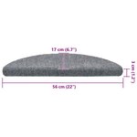 vidaXL Tapis d'escalier autocollants 5 pièces 56 x 17 x 3 cm Gris clair Demi-rond