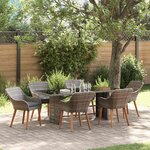 vidaXL Ensemble de salle à manger pour jardin 7 Pièces Gris polyrotin