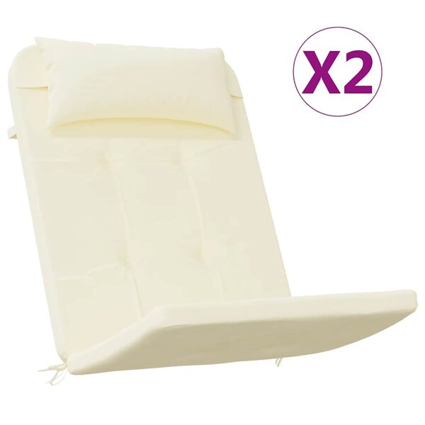 vidaXL Coussins de chaise adirondack lot de 2 crème tissu oxford