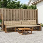vidaXL Ensemble de canapés d'extérieur 5 Pièces Naturel et Beige