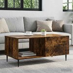 vidaXL Table basse Chêne fumé 90 x 50 x 40 cm Bois d'ingénierie