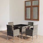 vidaXL Ensemble à manger de jardin 5 Pièces Résine tressée Anthracite