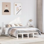 vidaXL Cadre de lit sans matelas blanc 150x200 cm bois de pin massif