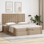 VidaXL Cadre de lit ottoman et matelas cappuccino 200x200cm similicuir