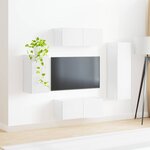 vidaXL Ensemble meuble TV 4 Pièces Blanc brillant Bois d'ingénierie